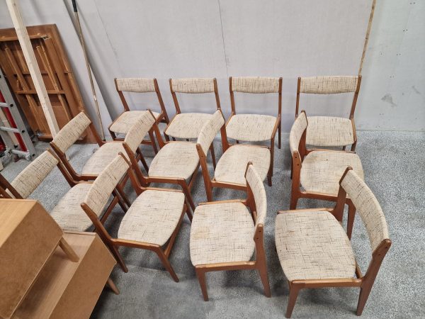 12 spisestole, teak, Erik Buch