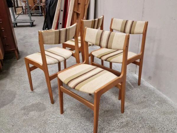 Erik Buch Fire spisestole, teak, Erik Buch — billede 5