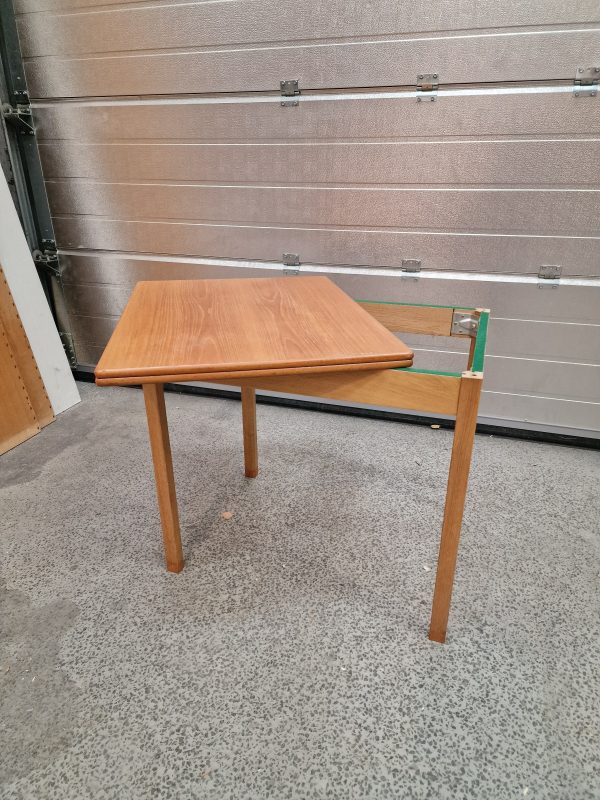Spillebord med drejbar plade, teak og egetræ, SKM