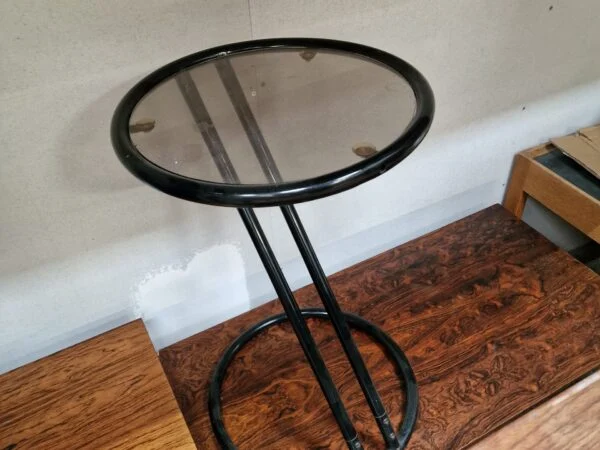 Sidebord, rund glasplade