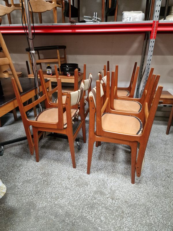 10 spisestole, teak, Erik Buch