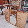 Spejl, teak, aflangt