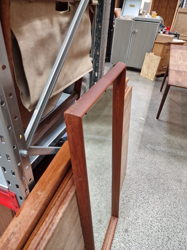 Spejl, teak, aflangt
