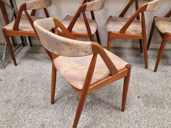 Seks spisestole i massiv teak, Kai Kristiansen model 31 — billede 4