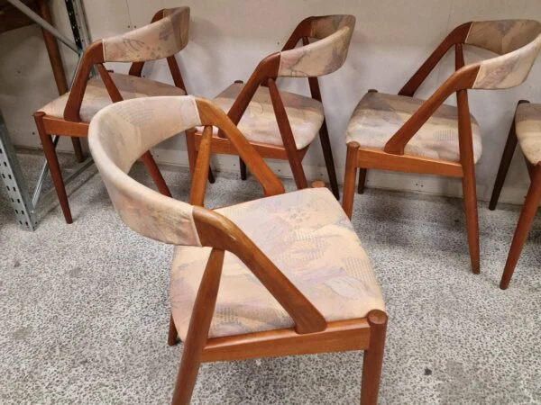Seks spisestole i massiv teak, Kai Kristiansen model 31 — billede 3