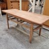 Sofabord i teak og egetræ med flethylde, til renovering — billede 5
