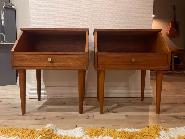 Sæt natborde, teak