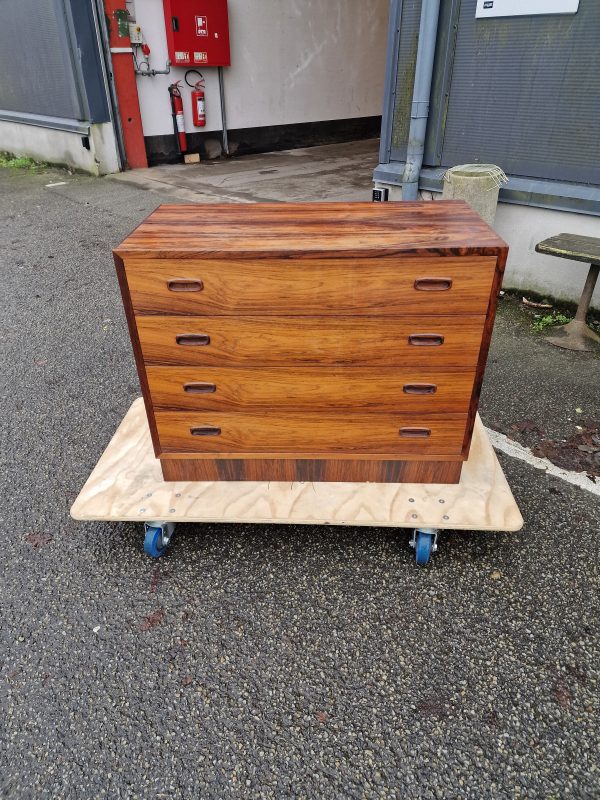Palisander kommode med fire skuffer, Hundevad