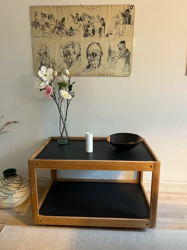 Serveringsvogn/rullebord, massiv egetræ, CFC Silkeborg