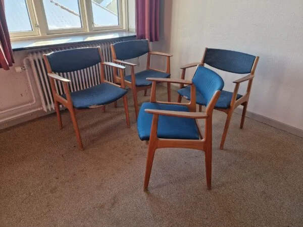 Henning Kjærnulf, model 317/318 4 stk Henning Kjærnulf armstole af teak model 317/318 — billede 7