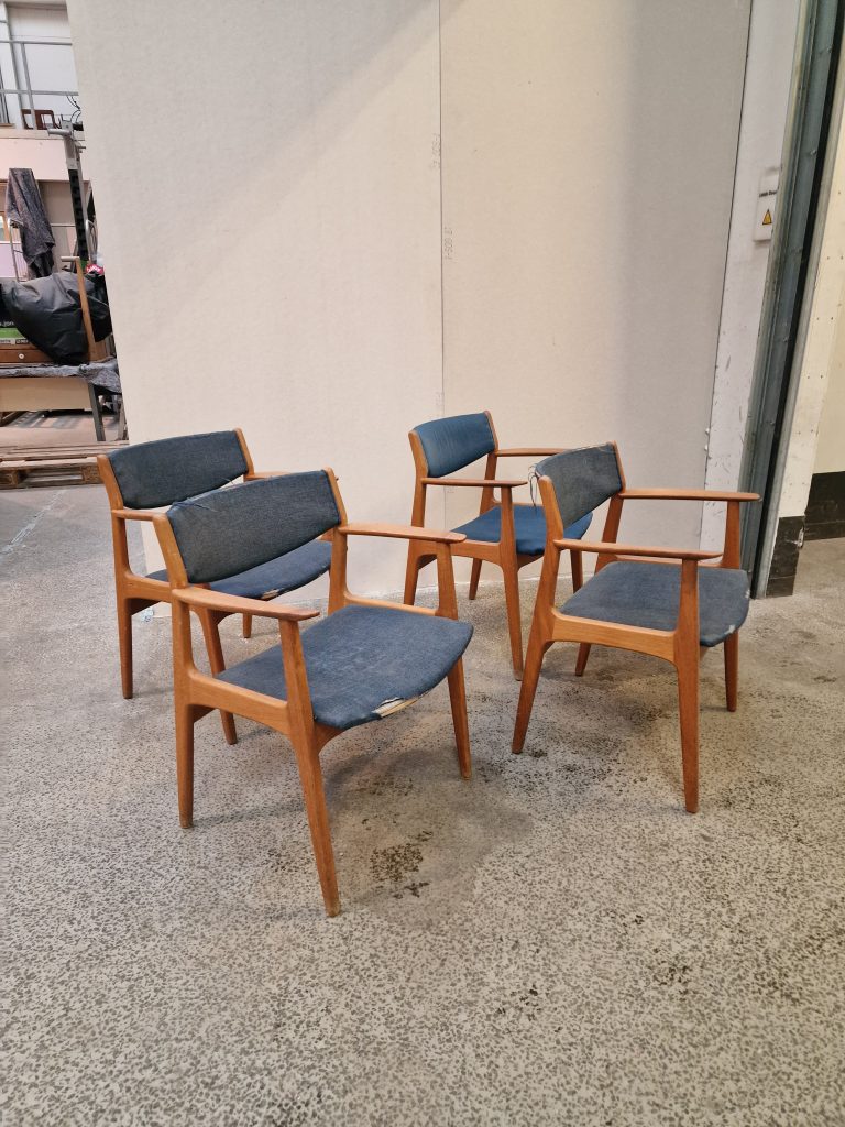 Henning Kjærnulf, model 317/318 4 stk Henning Kjærnulf armstole af teak model 317/318 — billede 6