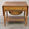Sybord i massiv teaktræ og egetræ, GETAMA, Hans J. Wegner, model AT33