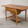 Sybord i massiv teaktræ og egetræ, GETAMA, Hans J. Wegner, model AT33