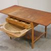 Sybord i massiv teaktræ og egetræ, GETAMA, Hans J. Wegner, model AT33