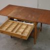Sybord i massiv teaktræ og egetræ, GETAMA, Hans J. Wegner, model AT33