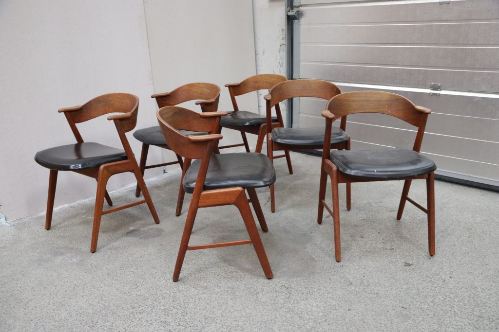 Kai Kristiansen model 32 Seks spisestole i teak, Kai Kristiansen model 32