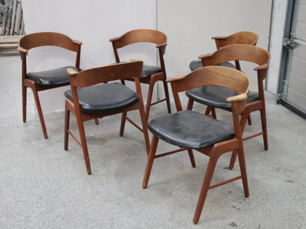 Kai Kristiansen model 32 Seks spisestole i teak, Kai Kristiansen model 32 — billede 5