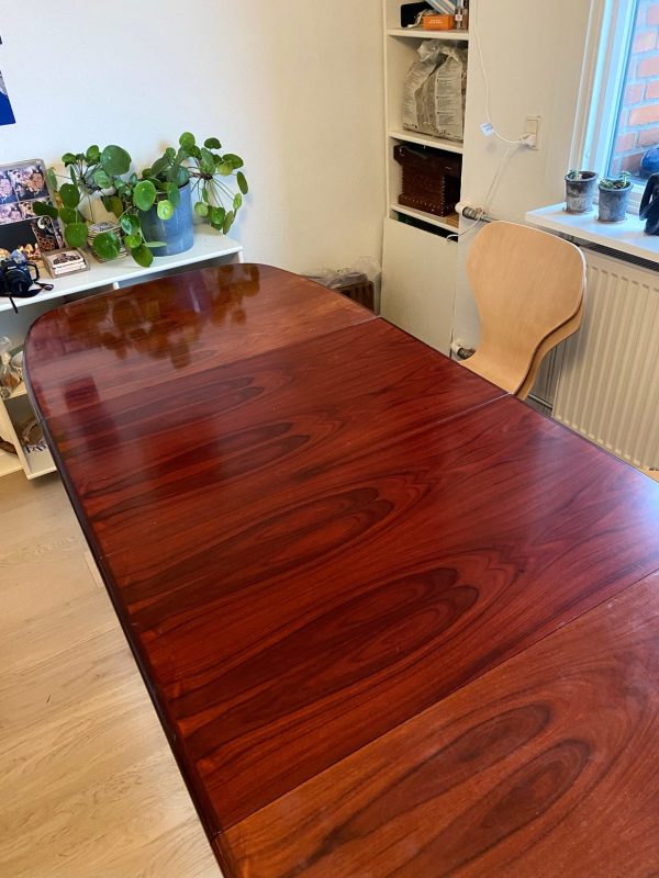Ovalt spisebord med tillægsplader, palisander, Skovby