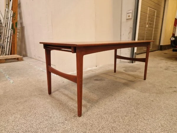 Spisebord med skjulte tillægsplader, teak — billede 4