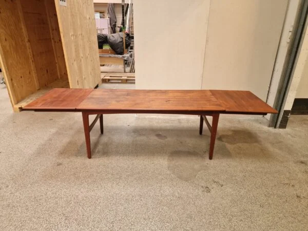 Spisebord med skjulte tillægsplader, teak — billede 6