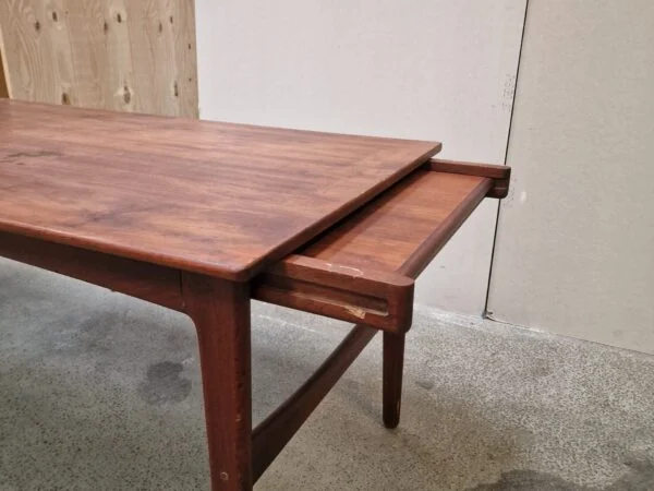 Spisebord med skjulte tillægsplader, teak — billede 16