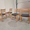 Poul M. Volther model 350 Fire spisestole i massiv egetræ og sort sæde — billede 7