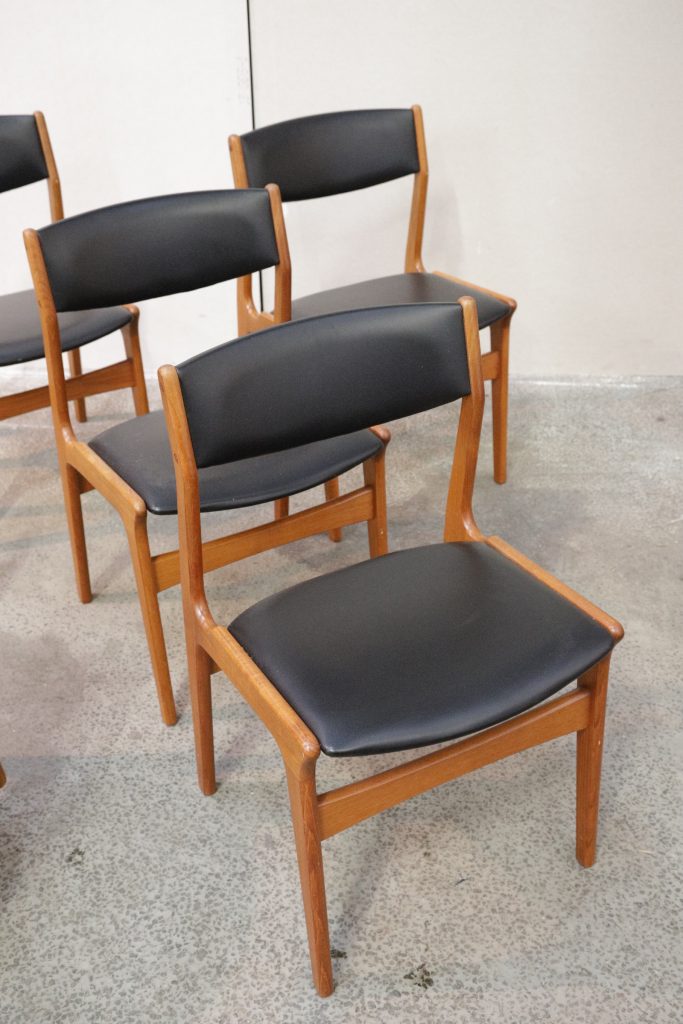 Nova 8 spisestole med sort læder, teak, Nova — billede 3