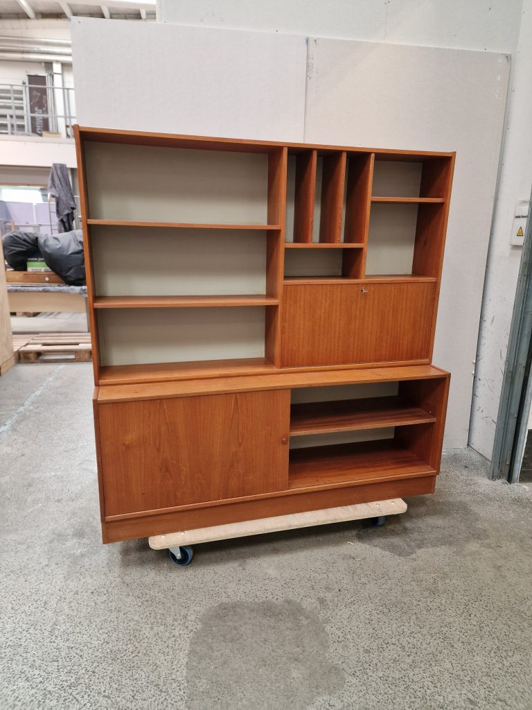 Skænk og bogreol med klap, teak — billede 6