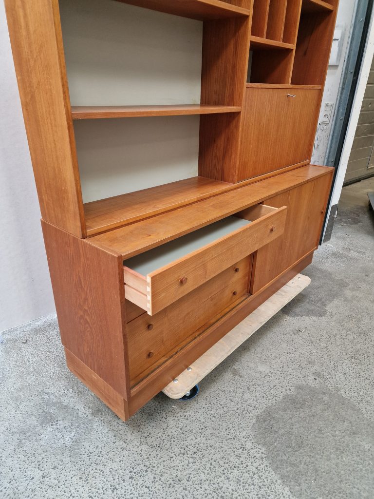 Skænk og bogreol med klap, teak — billede 9