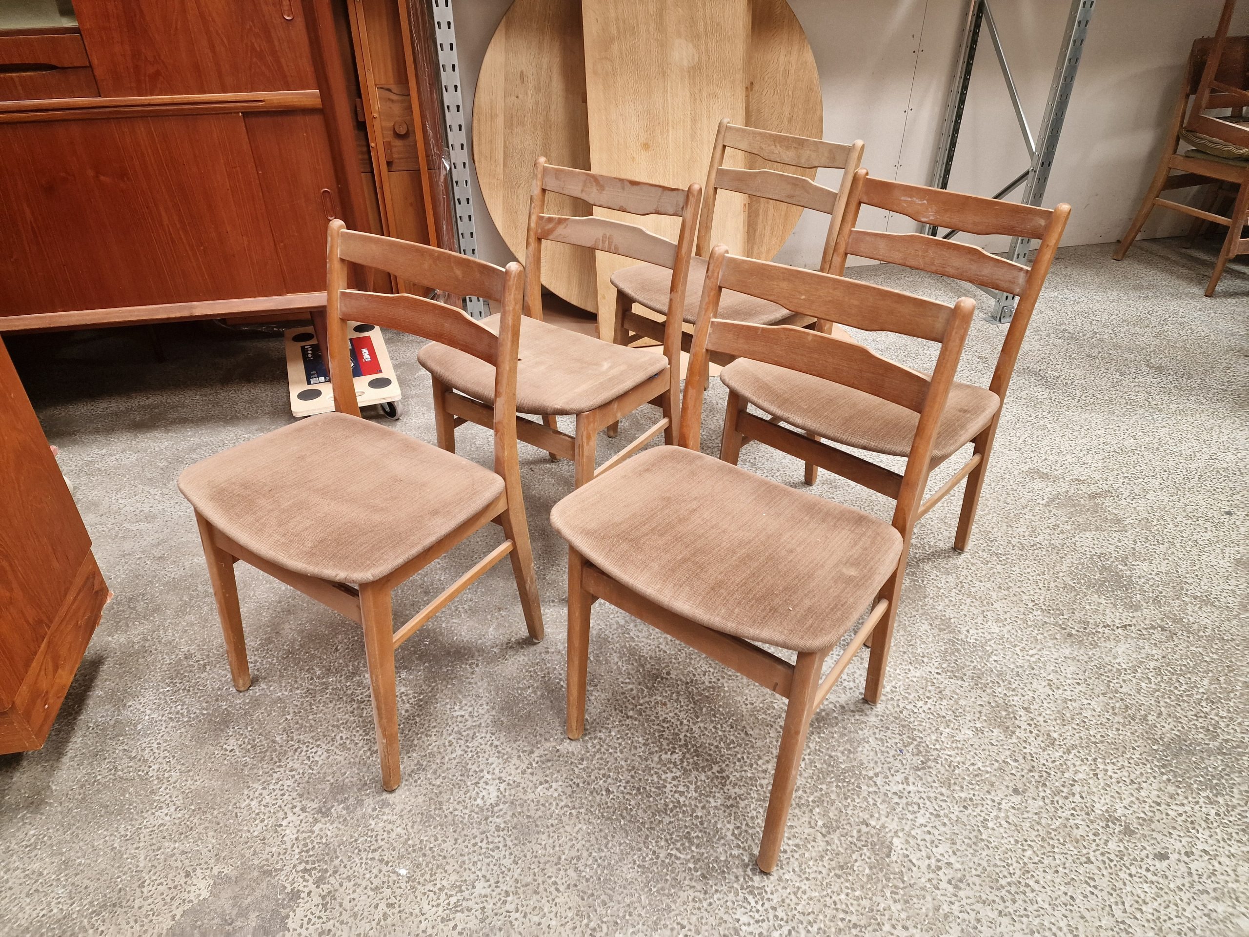 Seks stk spisestole