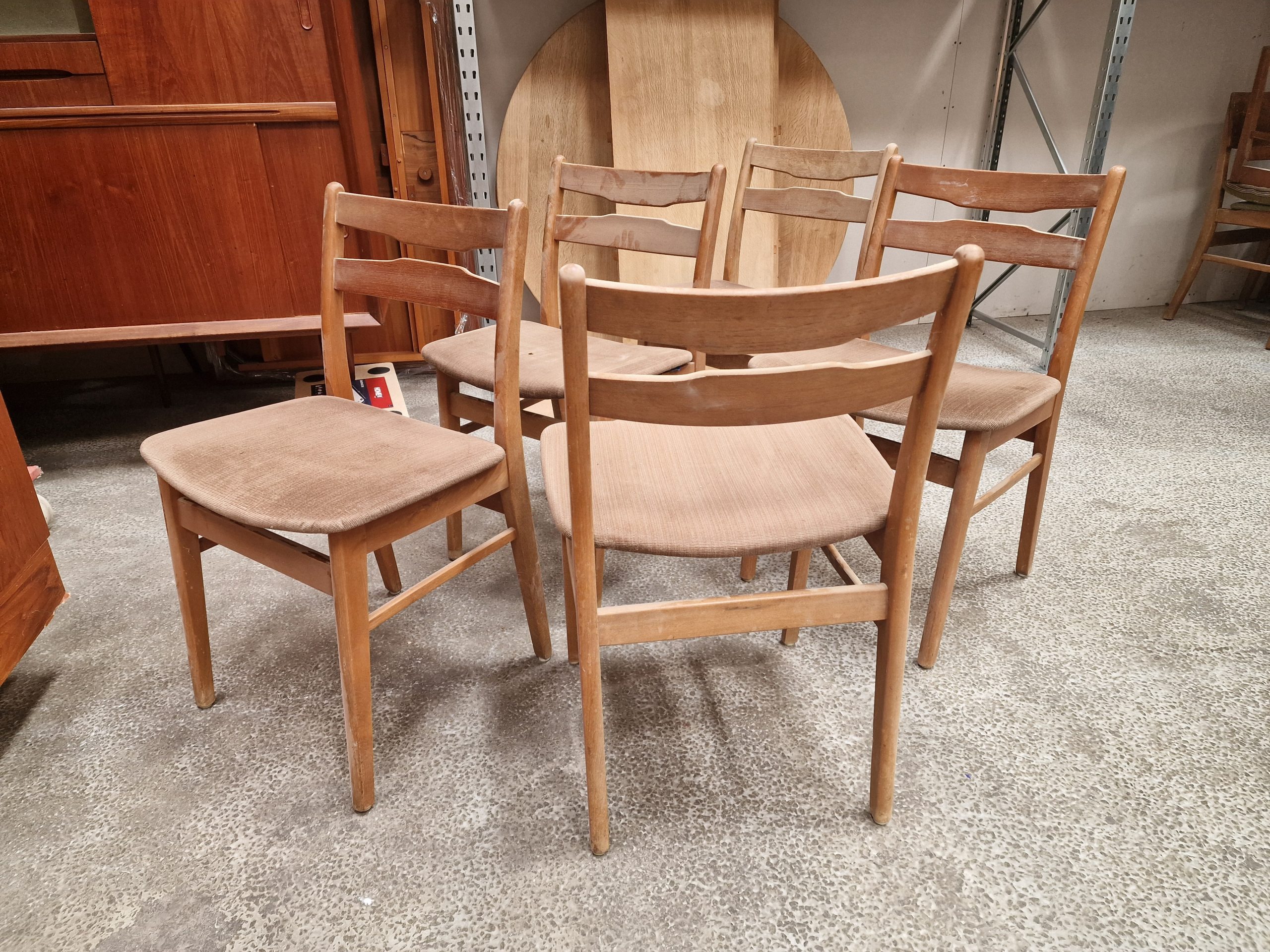 Seks stk spisestole