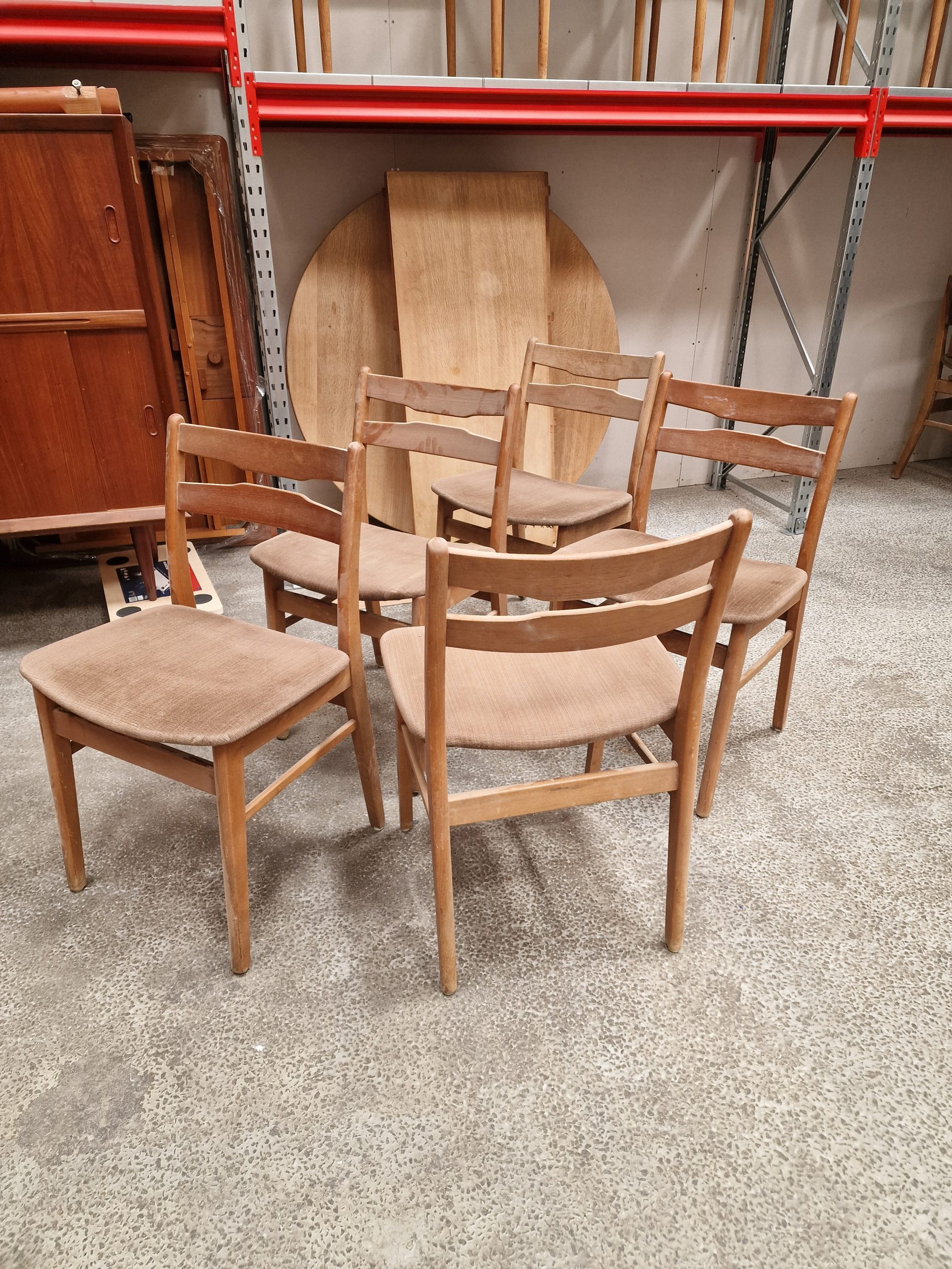 Seks stk spisestole
