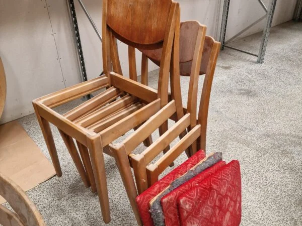 Fire spisestole, teak og bøg — billede 5