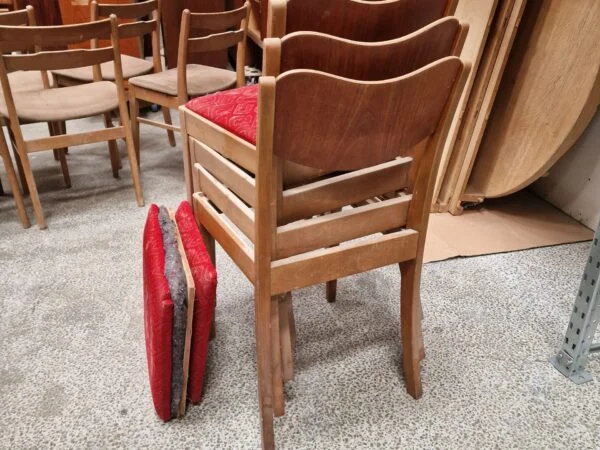 Fire spisestole, teak og bøg — billede 2