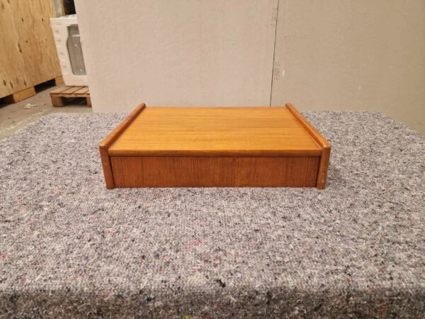 Natbord med skuffe, teak — billede 2