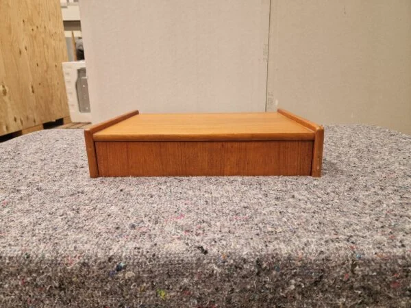 Natbord med skuffe, teak — billede 8