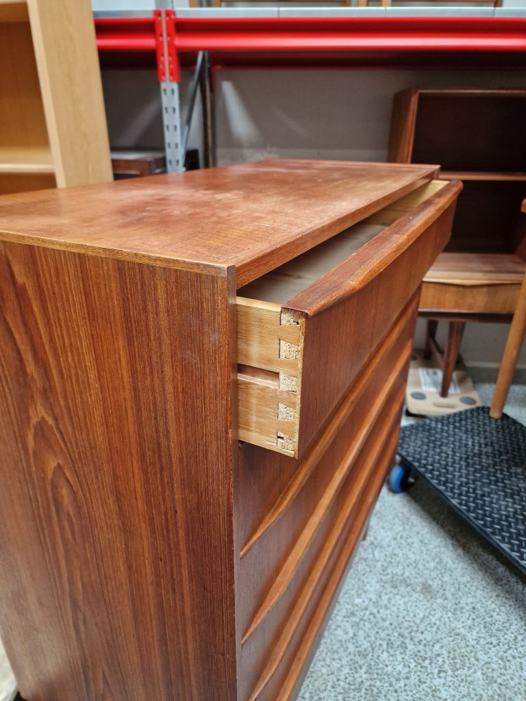 Kommode med seks skuffer, teak — billede 7