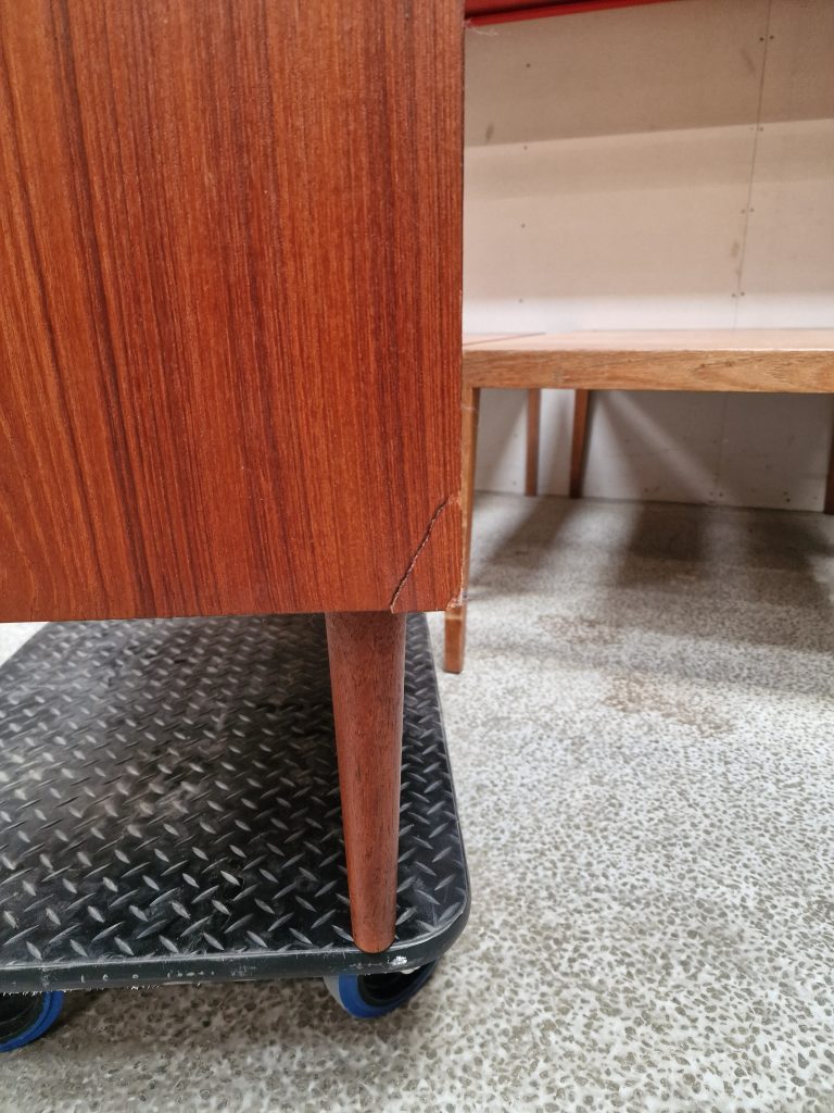 Kommode med seks skuffer, teak — billede 4