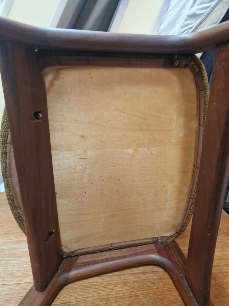 Kai Kristiansen/Anderstrup model T21 4 spisestole i massiv teak, til ompolstring og renovering, Kai Kristiansen/Anderstrup model T21 — billede 5