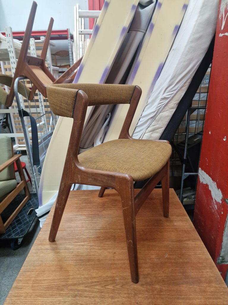 Kai Kristiansen/Anderstrup model T21 4 spisestole i massiv teak, til ompolstring og renovering, Kai Kristiansen/Anderstrup model T21 — billede 7
