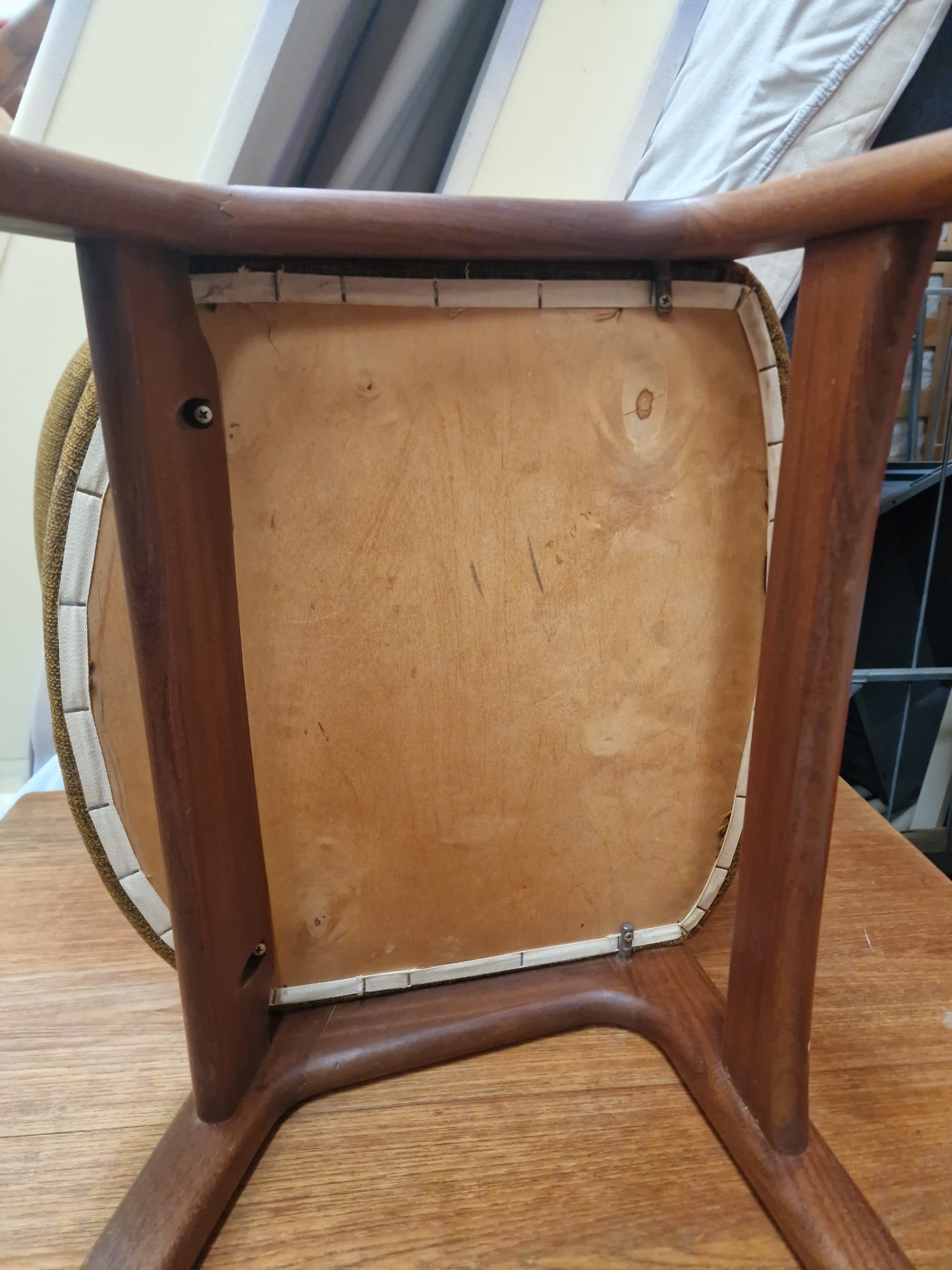 Kai Kristiansen/Anderstrup model T21 4 spisestole i massiv teak, til ompolstring og renovering, Kai Kristiansen/Anderstrup model T21 — billede 6