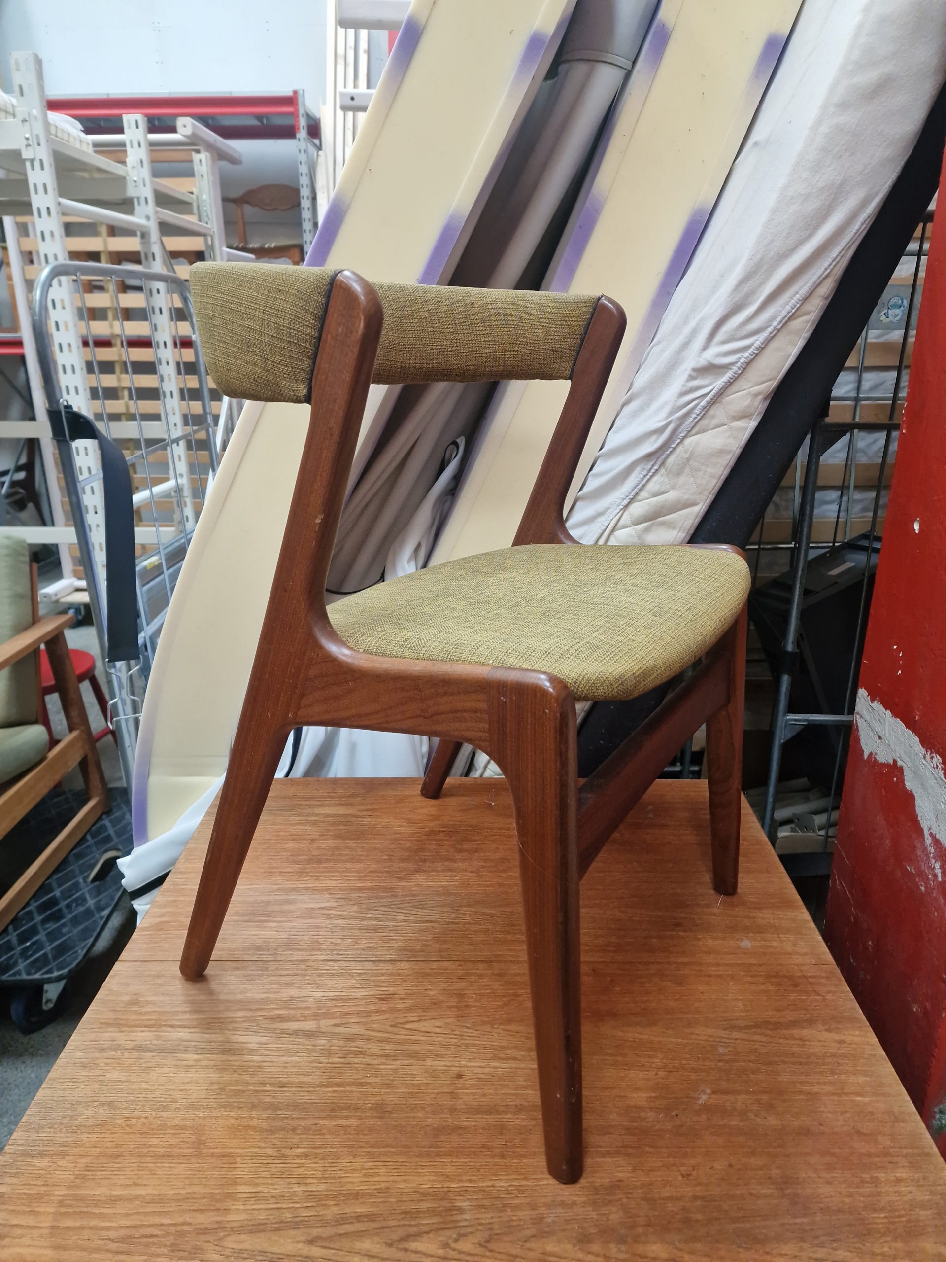 Kai Kristiansen/Anderstrup model T21 4 spisestole i massiv teak, til ompolstring og renovering, Kai Kristiansen/Anderstrup model T21 — billede 8