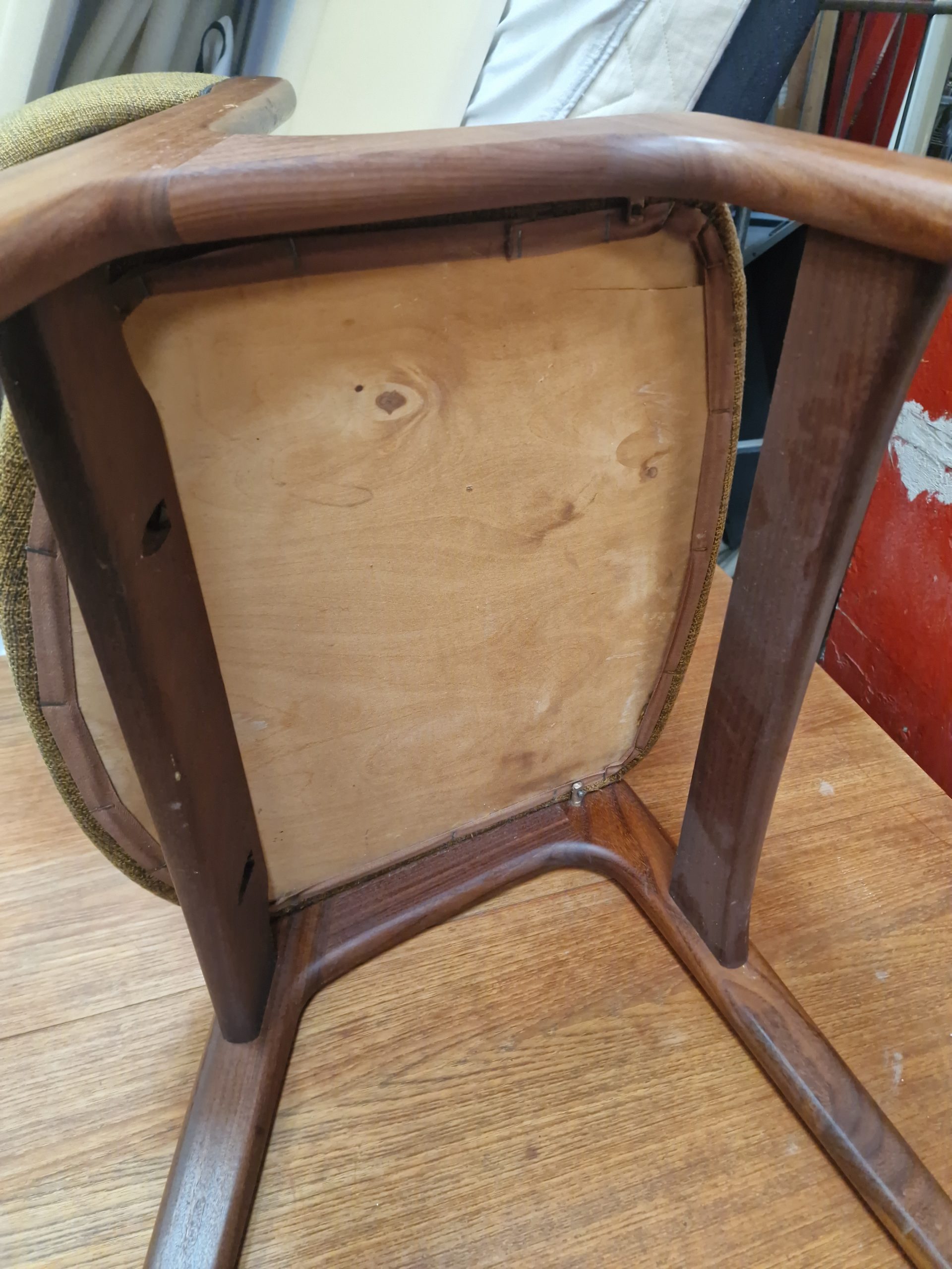 Kai Kristiansen/Anderstrup model T21 4 spisestole i massiv teak, til ompolstring og renovering, Kai Kristiansen/Anderstrup model T21 — billede 9