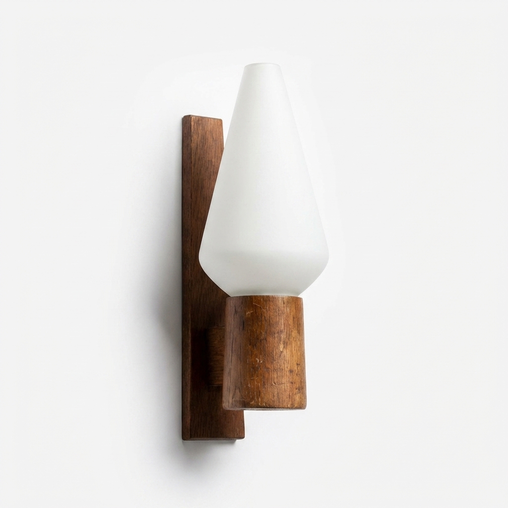 Væglampe, teak