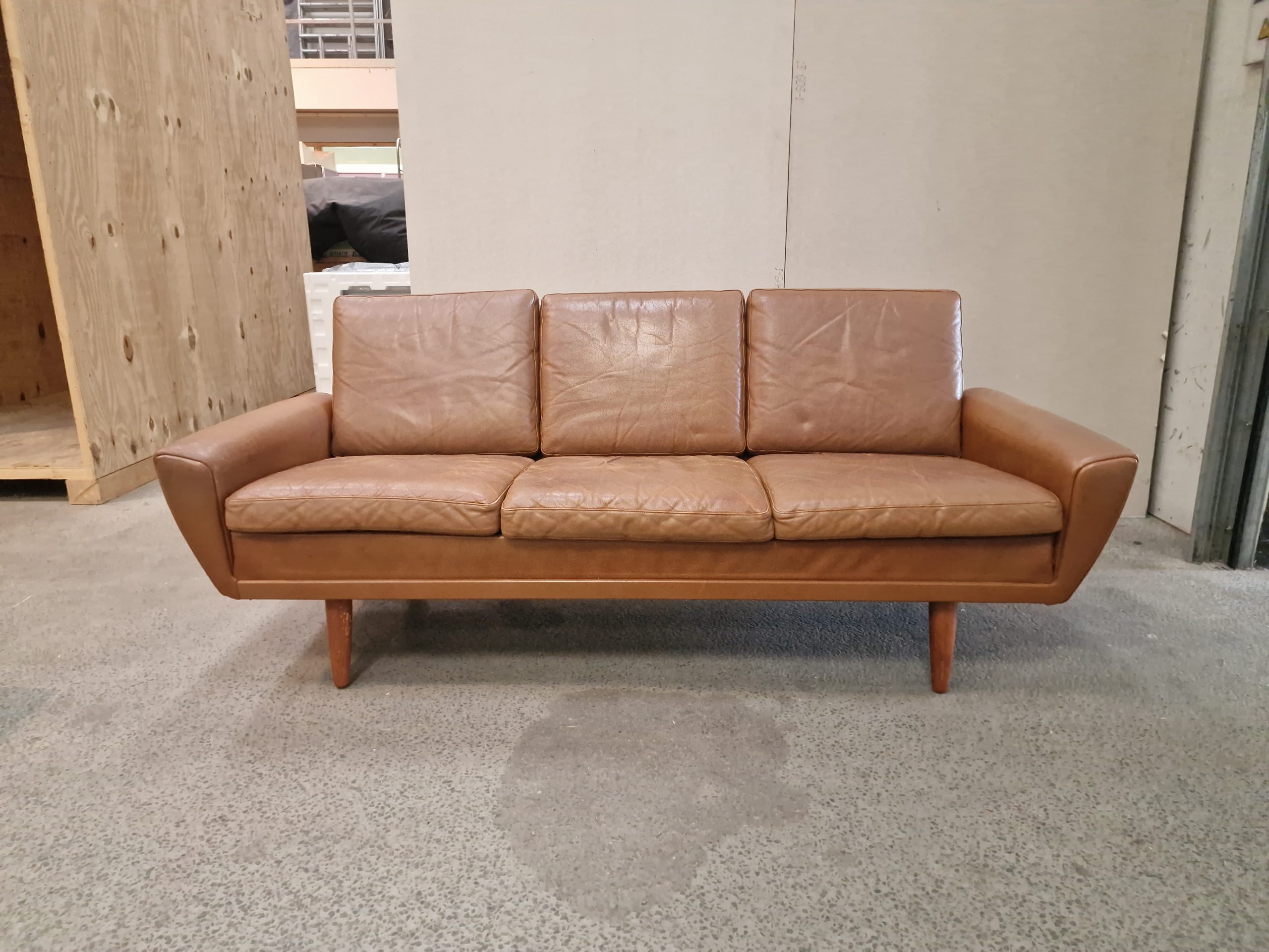 G. Thams sofa, trepersoners, cognac