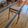 Rundt spisebord med 4 tillægsplader, teak