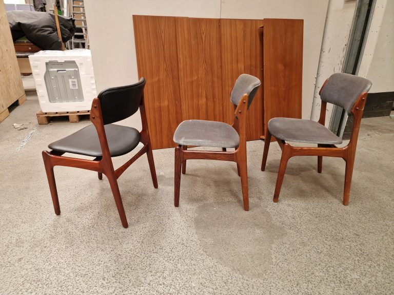 3 stk spisestole i massiv palisander, Erik Buch model OD49