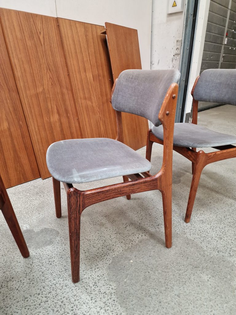 3 stk spisestole i massiv palisander, Erik Buch model OD49