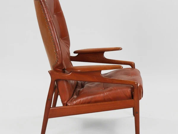 John Boné lænestol i teak og læder, 1960’erne