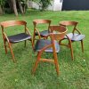 4 spisestole af massiv teak